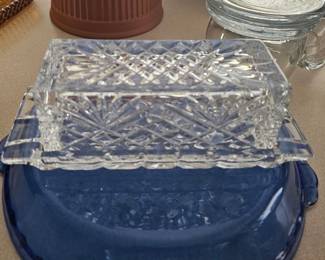 crystal butter dish