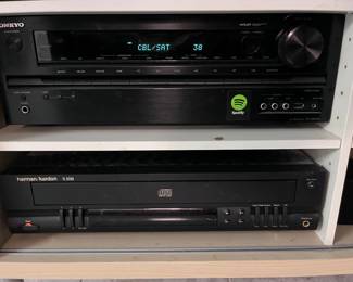 Onkyo av receiver and Harman Kardon cd player