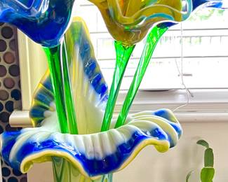 Glass vase and flowers