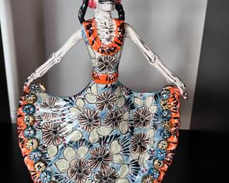 Talavera Catrina day of the dead dancing figure