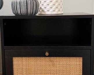 End Tables w Caned Door Fronts pair 19 x 22 x 16 