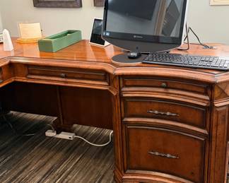 AspenHome L-Shaped Office Desk and Lateral File 