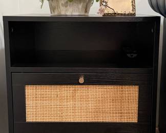 End Tables w Caned Door Fronts pair 19 x 22 x 16 