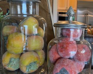 Decorative Jars w Faux Fruit