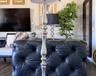 Brushed Nickel Floor Lamp  WALL MOUNT TV STAYS W HOME