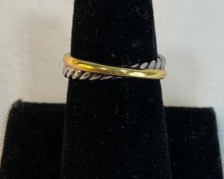 Yurman Style Sterling Silver Twist Ring