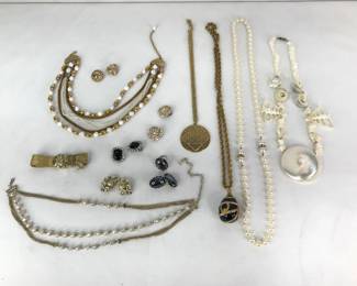 Sea Shells and Vintage Faux Pearls