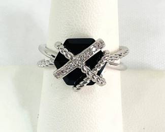 David Yurman Style Onyx Ring