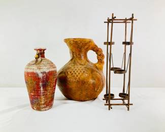 Terracotta Vessels and Swinging Candle Holder