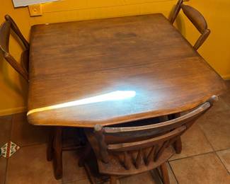 Kitchen Table with Four Chairs, Hard Rock Maple, 4th Chair not pictured here