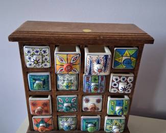 Apothecary spice cabinet