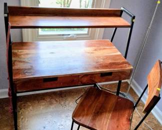 Rustic industrial style riding desk, and chair