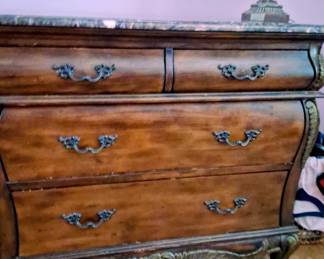 Bombay style chest with marble top