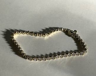 Gold and Diamond Tennis Bracelet
