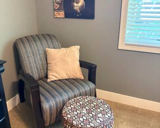 Fabric Chair and footstool