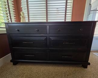 6 drawer black dresser