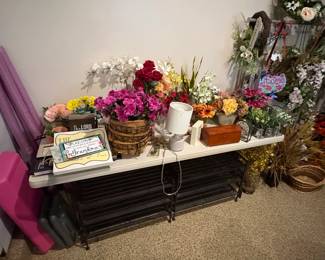 Seasonal decor, shoe stands, exercise stepper