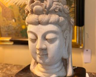 Close up of Marble Buddha Head