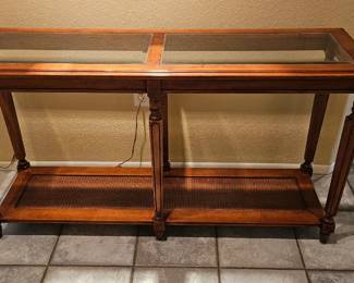 Entry table. $40. Dimensions-- 16 inches deep, 52 inches wide and 27 3/4 inches tall