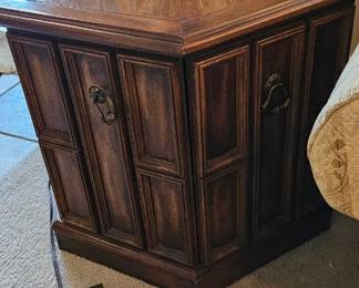 End table. $ 25. Dimensions-- 24 1/2 inches × 24 1/2 inches and 21 1/2 inches tall