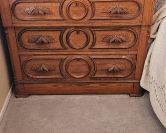 Antique Dresser $100 Dimensions-- 18 1/2 inches deep, 41 inches wide and 33 1/2 inches tall