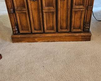 End table $30. Dimensions-- 24 inches deep, 27 inches wide and 21 1/2 inches tall. (2 available)