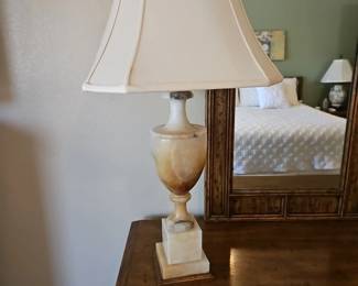 Alabaster lamp. $125 -- 33 inches tall