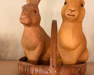 Paper mache Easter bunnies