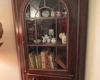 Beautiful painted finish corner cabinet