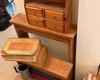 Library steps and small wall cabinet