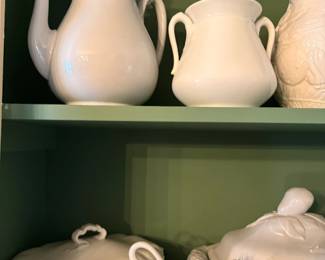 Lots of very nice ironstone,  Some tea leaf pattern also