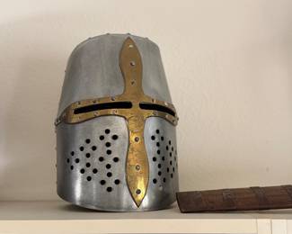 decorative medieval-style Crusader Great Helm replica
