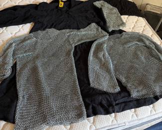 aluminum chainmail tunic or hauberk, commonly used for medieval and Renaissance costumes, LARP, or cosplay