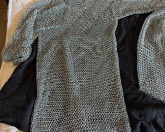 aluminum chainmail tunic or hauberk, commonly used for medieval and Renaissance costumes, LARP, or cosplay
