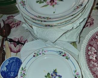 Old paris set dinner 12 plates