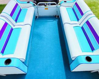 1998 Playbouy Pontoon Boat 24’ with galvanized steel trailer