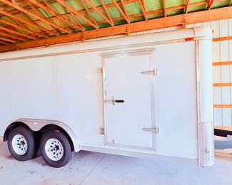 1998 Cargo Express Double Axel 16x7x7 Enclosed Trailer with 4 New Tires - stored in barn 