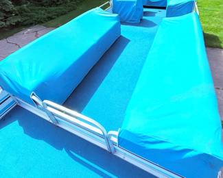 1998 Playbouy Pontoon Boat 24’ with galvanized steel trailer
