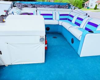 1998 Playbouy Pontoon Boat 24’ with galvanized steel trailer