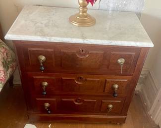 White marble top night stand