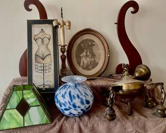 Collection of fixtures, shades, pictures