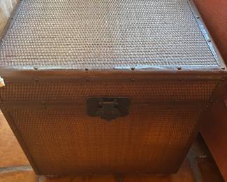 Wicker and leather box