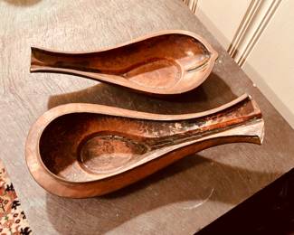 Antique Hindu copper Yoni pouring vessels...