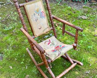 Antique folding child's rocker...