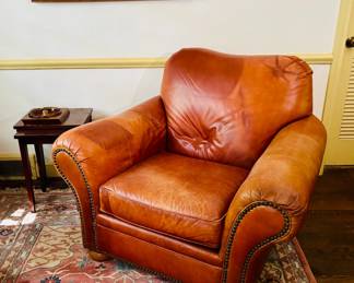Vintage over-size leather armchair by Thomasville...