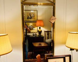 Vintage brass La Barge mirror...