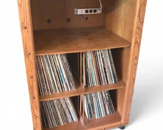 Media Cabinet w Attached Power Strip Storage