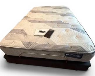 Serta QueenSize Blue Fusion 200 Plush Mattress Motion Plus Foundation