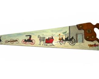 Hand Painted Primitive Saw