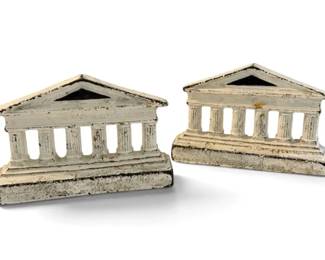 Cast Iron Greek Parthenon Column Bookends